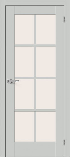 Межкомнатная дверь Прима-11.1, цвет: Grey Silk, с покрытием - ПЭТ, серия: Prima, размер: 200*60, стекло: Magic Fog