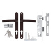 Корпус Ajax (Аякс) () цилиндровый в комплекте с ручкой KIT GATE-2585/24 BR коричневый