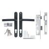 Корпус Ajax (Аякс) () цилиндровый в комплекте с ручкой KIT GATE-2585/24 RAL 7016 антрацит