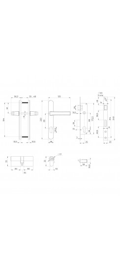 Корпус Ajax (Аякс) () цилиндровый в комплекте с ручкой KIT GATE-2585/24 RAL 7016 антрацит