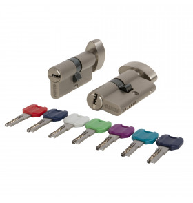 Цилиндровый механизм MaxPro7002Knob70mm(30+10+30) SN никель 7key с вертушкой