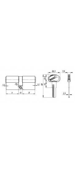 Цилиндровый Fuaro (Фуаро) механизм (D-PRO500/70) DD-PRO5000Key70(30+10+30) CP хром 5Key