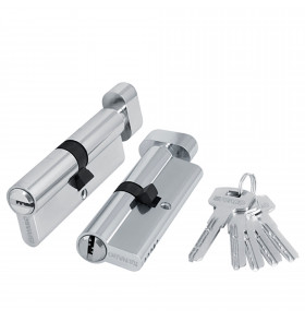 Цилиндровый механизм (200 ZM/90) 2000ZMKnob90(40+10+40) CP хром 5Key с вертушкой