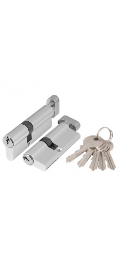 Цилиндровый Ajax (Аякс) механизм (AX102/70) AX1002Knob70 (30+10+30) CP хром с вертушкой