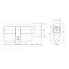 Цилиндровый Ajax (Аякс) механизм (AZ102/90) AZ1002Knob90 (40+10+40) CP хром
