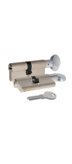 Цилиндровый механизм Kale kilit (Кале килит) с вертушкой 164 SM/80 (35+10+35) mm никель 5 кл.