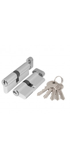 Цилиндровый Ajax (Аякс) механизм (AZ102/90) AZ1002Knob90 (40+10+40) CP хром