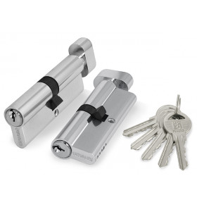 Цилиндровый механизм (100 ZM/80) 1000ZMKnob80(40+10+30) CP хром 5Key с вертушкой
