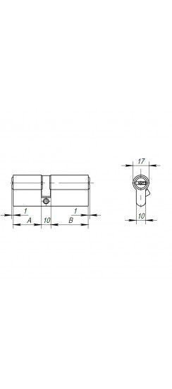 Цилиндровый Ajax (Аякс) механизм (AX200/80) AX2000Key80 (30+10+40) CP хром