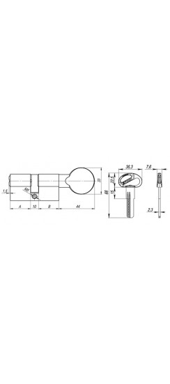 Цилиндровый Fuaro (Фуаро) механизм (D-PRO502/120) D-PRO5002Knob120(55+10+55) CP хром 5Key