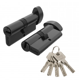 Цилиндровый механизм Z3002Knob80(30+10+40) с вертушкой BL черный