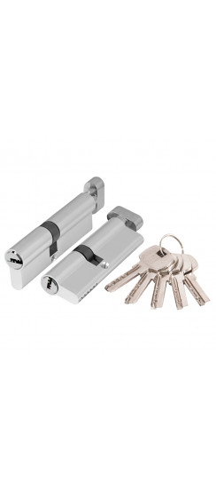 Цилиндровый Ajax (Аякс) механизм (AX202/110) AX2002Knob110 (50+10+50) CP хром с вертушкой