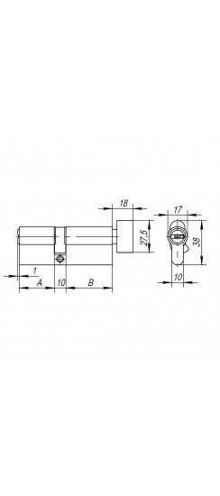 Цилиндровый Ajax (Аякс) механизм (AX202/60) AX2002Knob60 (25+10+25) CP хром с вертушкой