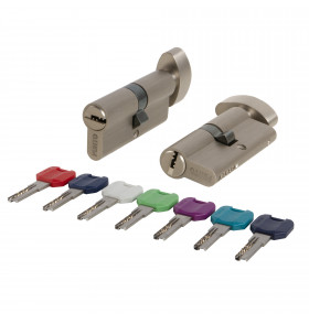 Цилиндровый механизм MaxPro7002Knob90mm(40+10+40) SN никель 7key с вертушкой