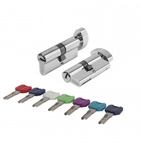 Цилиндровый механизм MaxPro7002Knob60mm(25+10+25) CP хром 7key с вертушкой