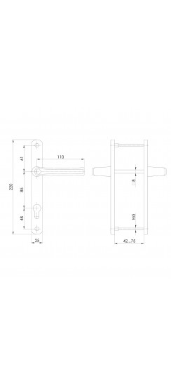 Ручка Punto (Пунто) на планке HANDLE.85.25.67-75 RAL 9005 черный