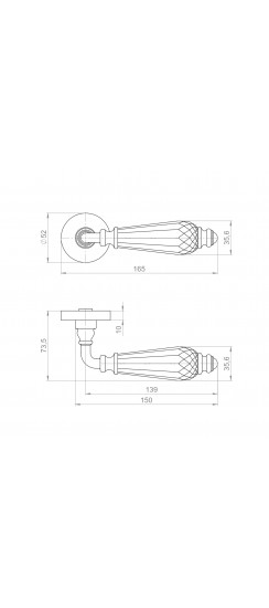 Ручка Armadillo (Армадилло) раздельная R.ART52.D.ELEGANT SG-4 мат. золото