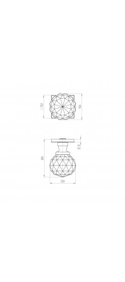 Ручка Armadillo (Армадилло) раздельная K.ART52.D.LUXURY BL-26 черный