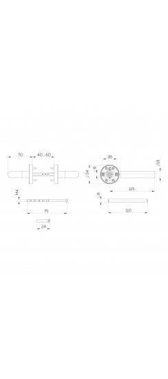 Ручка Fuaro (Фуаро) раздельная R.DSS201-0201/19 (DSS-0201/19) INOX 201 BL-24 черный