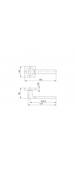 Ручка Ajax (Аякс) раздельная K.JK51.IND FUSE BL-24 черный (AL руч.)