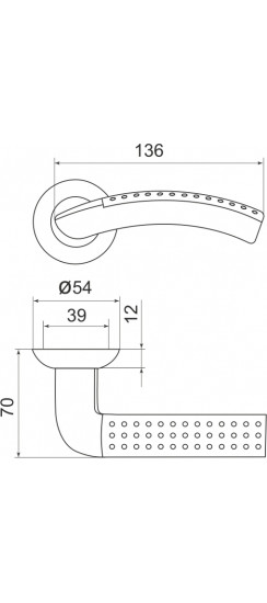 Ручка Armadillo (Армадилло) раздельная R.LD54.Libra26 (Libra LD26) SN/CP-3 матовый никель/хром TECH (кв. 8х140)