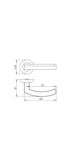 Ручка Fuaro (Фуаро) раздельная R.AR54.ALFA (ALFA AR) 140mm BL-24 черный