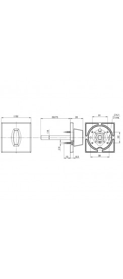 Ручка Fuaro (Фуаро) поворотная BKW8x75.K.RL52 (BKW8x75 RL) SSC-16 сатинированный хром