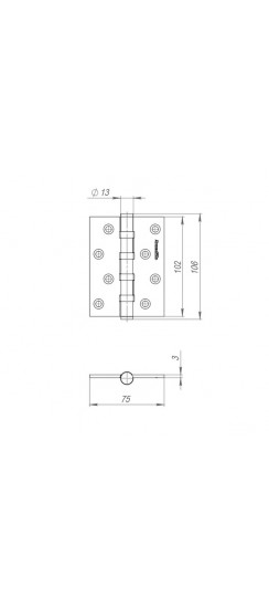 Петля Armadillo (Армадилло) универсальная IN4500UC-BL AB 102x76x3 INOX304 бронза БЛИСТЕР