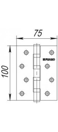Петля Fuaro (Фуаро) универсальная IN4400U CFB (4BB 100x75x2,5) кофе глянец
