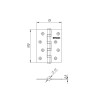 Петля Fuaro (Фуаро) универсальная IN4400U CF (4BB 100x75x2,5) кофе