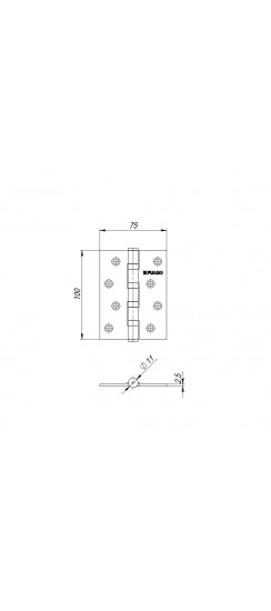 Петля Fuaro (Фуаро) универсальная IN4400U CF (4BB 100x75x2,5) кофе