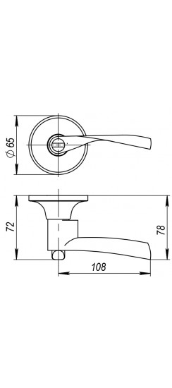 Ручка Ajax (Аякс) защелка DK610 AB-BK (6010 AB-B) (фик.) бронза