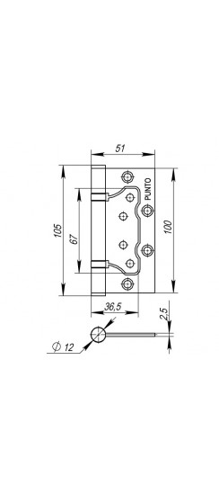Петля Punto (Пунто) универсальная без врезки IN4200W ND ночная пустыня (коробка)
