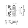 Петля Armadillo (Армадилло) скрытой установки U3D2002.TG SC мат. хром TECH