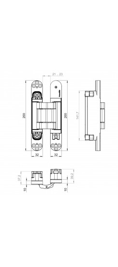 Петля Armadillo (Армадилло) скрытой установки U3D2800.TG BL черный