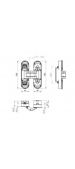 Петля Armadillo (Армадилло) скрытой установки U3D2002.TG AB бронза TECH