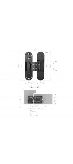 Петля Armadillo (Армадилло) скрытой установки U3D6002.TG AC медь